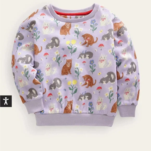 Mini Boden Cat Relaxed Printed Sweatshirt (Sz. 8-9) - Picture 3 of 4